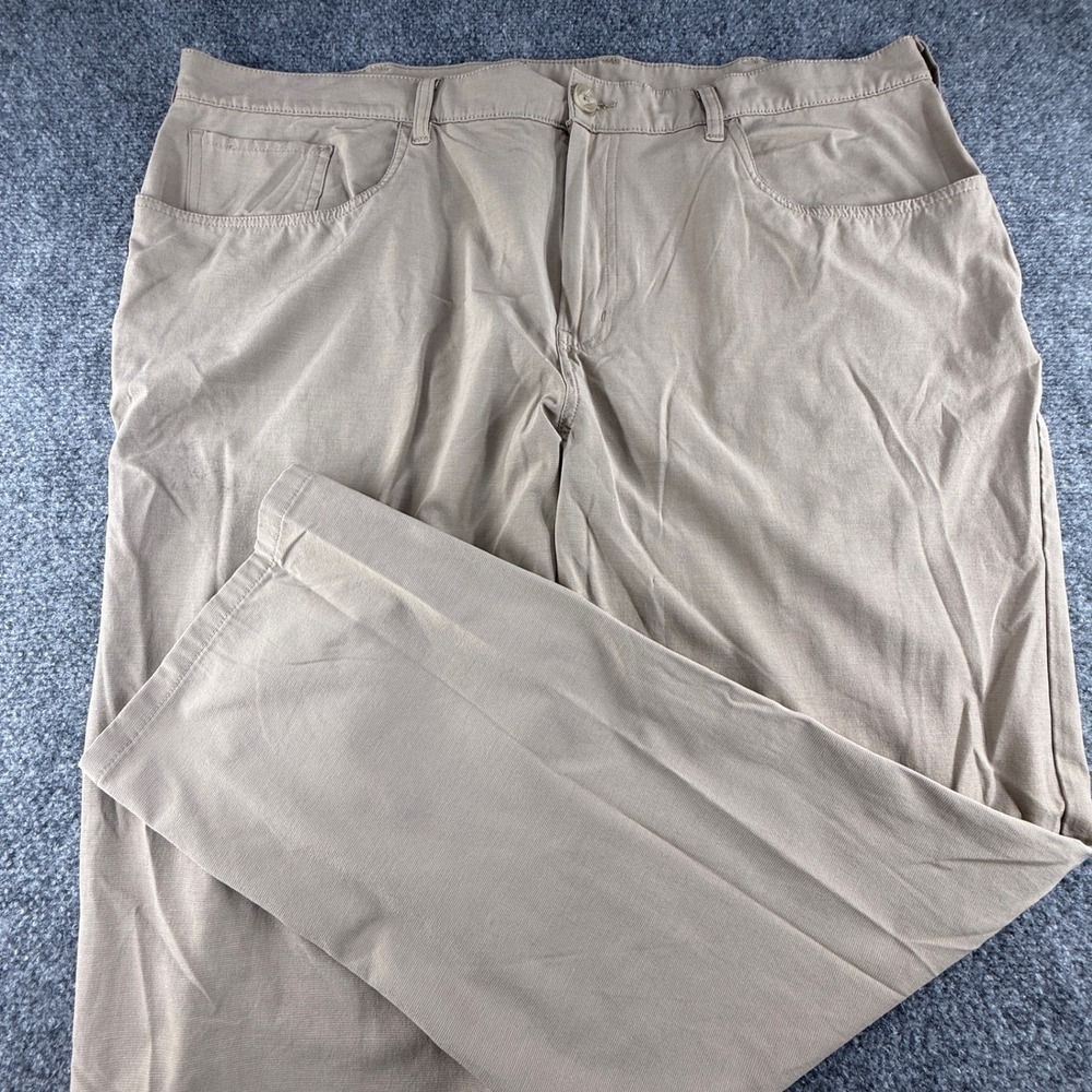Perry Ellis Portfolio Mens 42x32 Tan Khaki Stretch Micro Corduroy Chino Pants